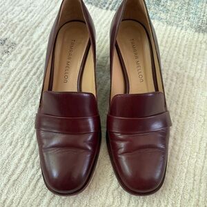 Tamara Mellon Deep Burgundy Loafer Heels